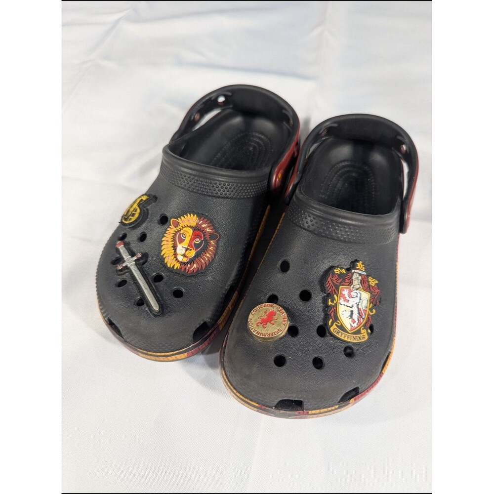 Crocs Harry Potter Gryffindor Classic Clog Kids Black Size J1 Jibbitz
